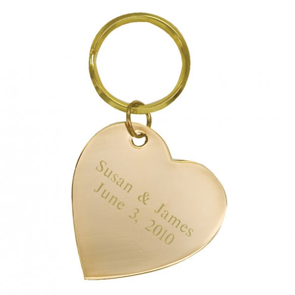 Personalized Brass Heart Key Ring Forallts 5381