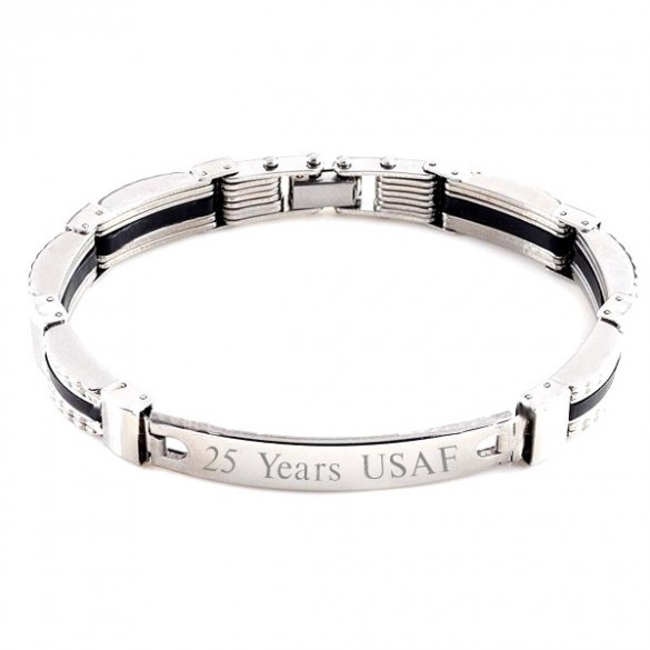 Engraved ID Bracelet With Ridged Links ForAllGifts   24074 1 