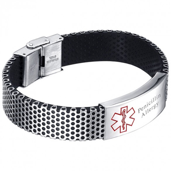 Personalized Steel Mesh Medical Bracelet | ForAllGifts