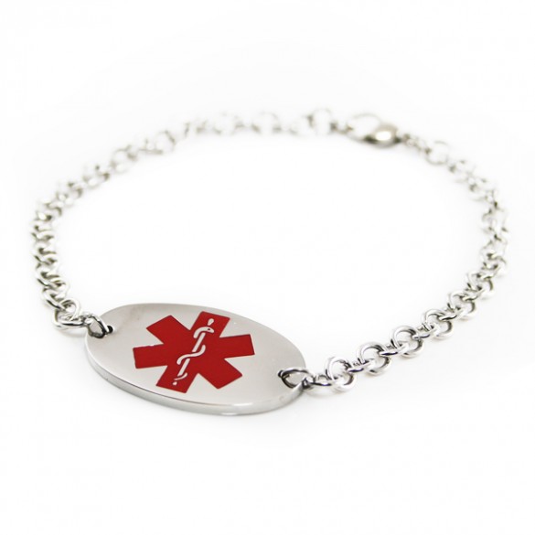 Engraved Oval Tag Medical ID Bracelet | ForAllGifts