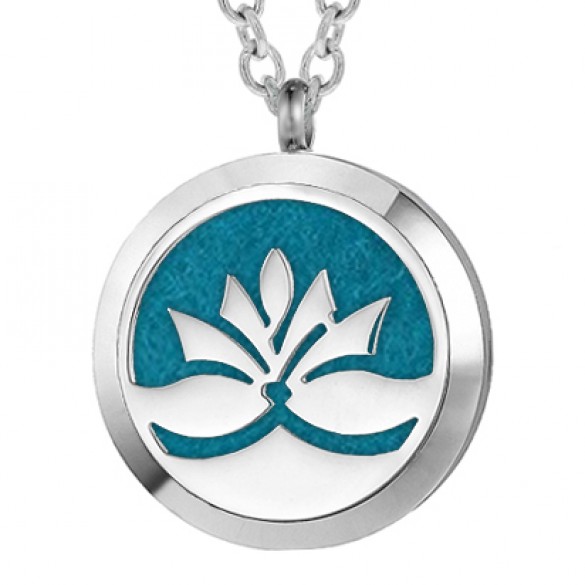Personalized Silver Lotus Flower Essential Oil Locket
