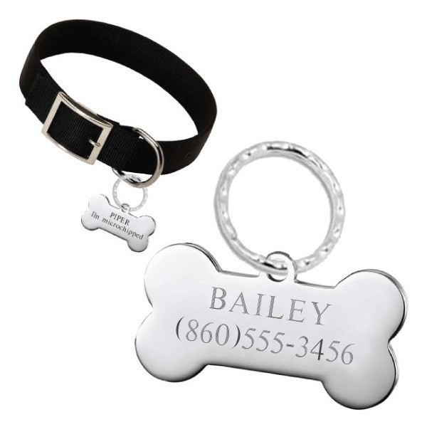 Engraved Dog Bone Pet Tag | ForAllGifts