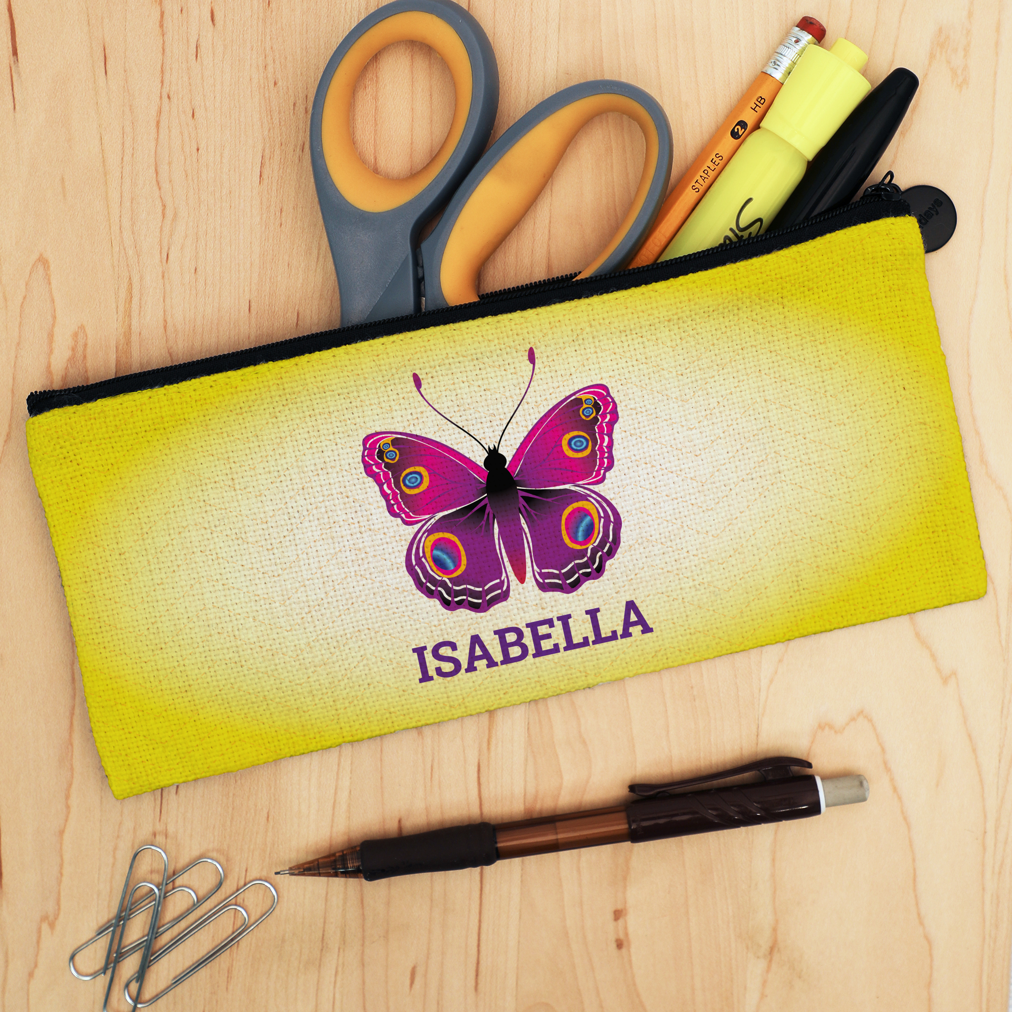 Personalized Butterfly Pencil Case