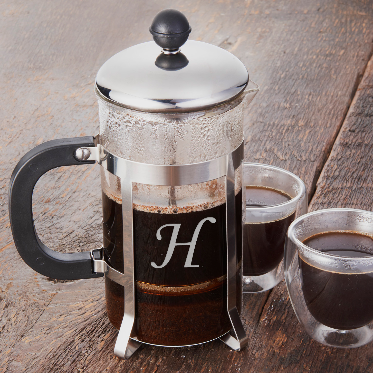 Personalized Coffee Press & Glass Gift Set