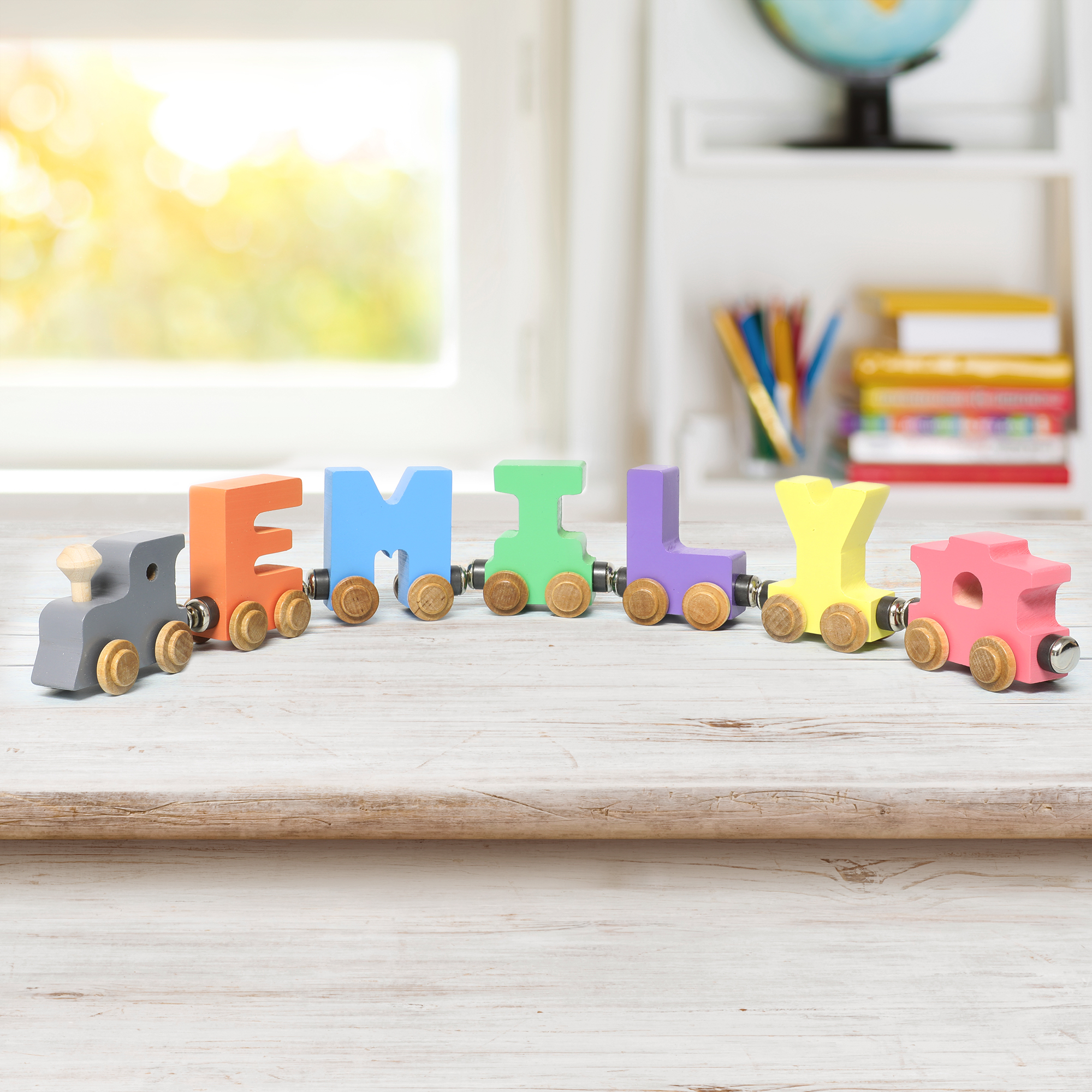 Wooden letter hot sale trains children's names