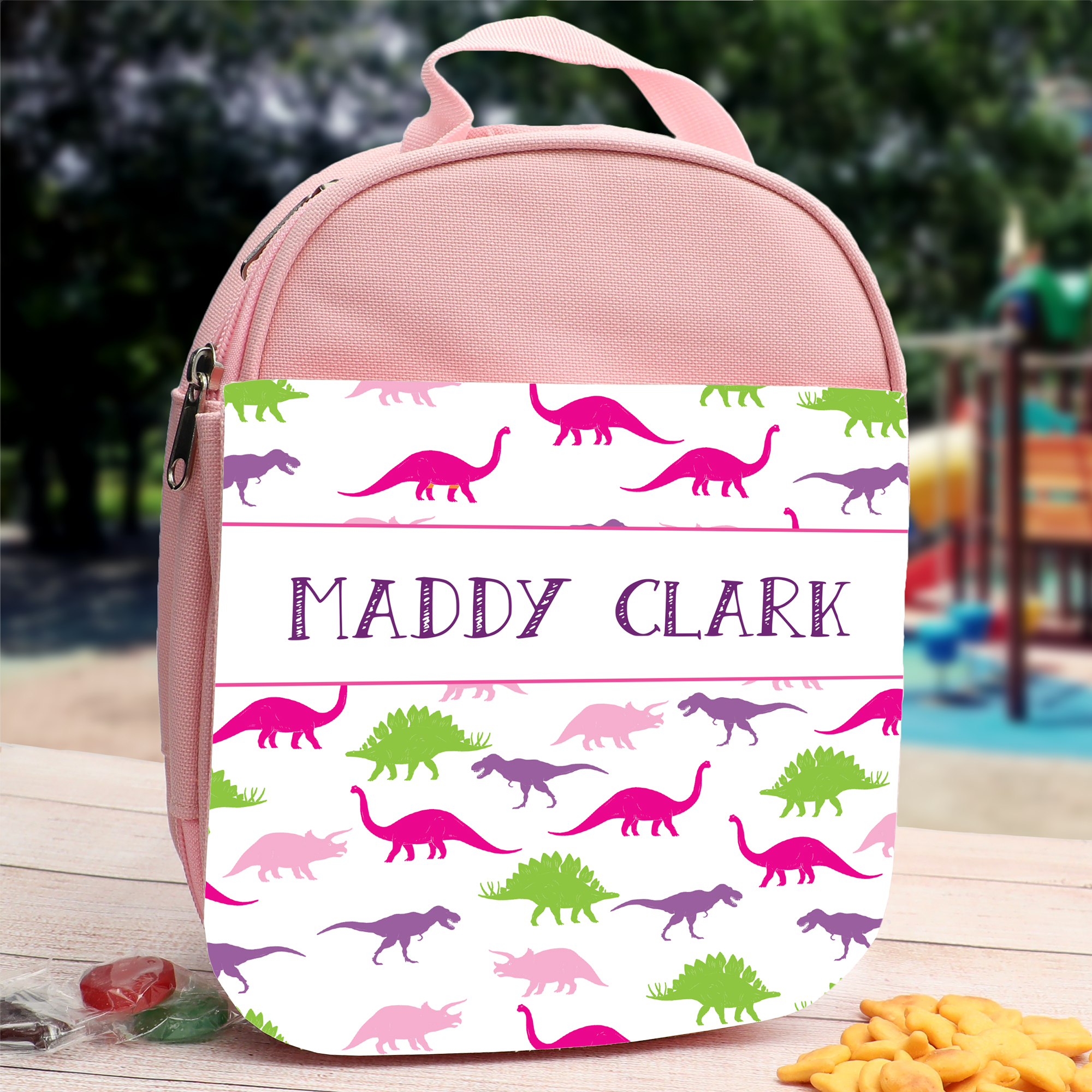 Prehistoric Friends Personalized Blue Lunch Box