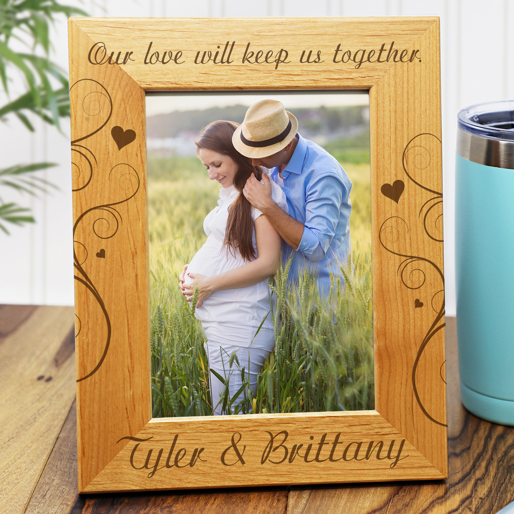 Personalized True Love Wooden 4x6 Photo Frame