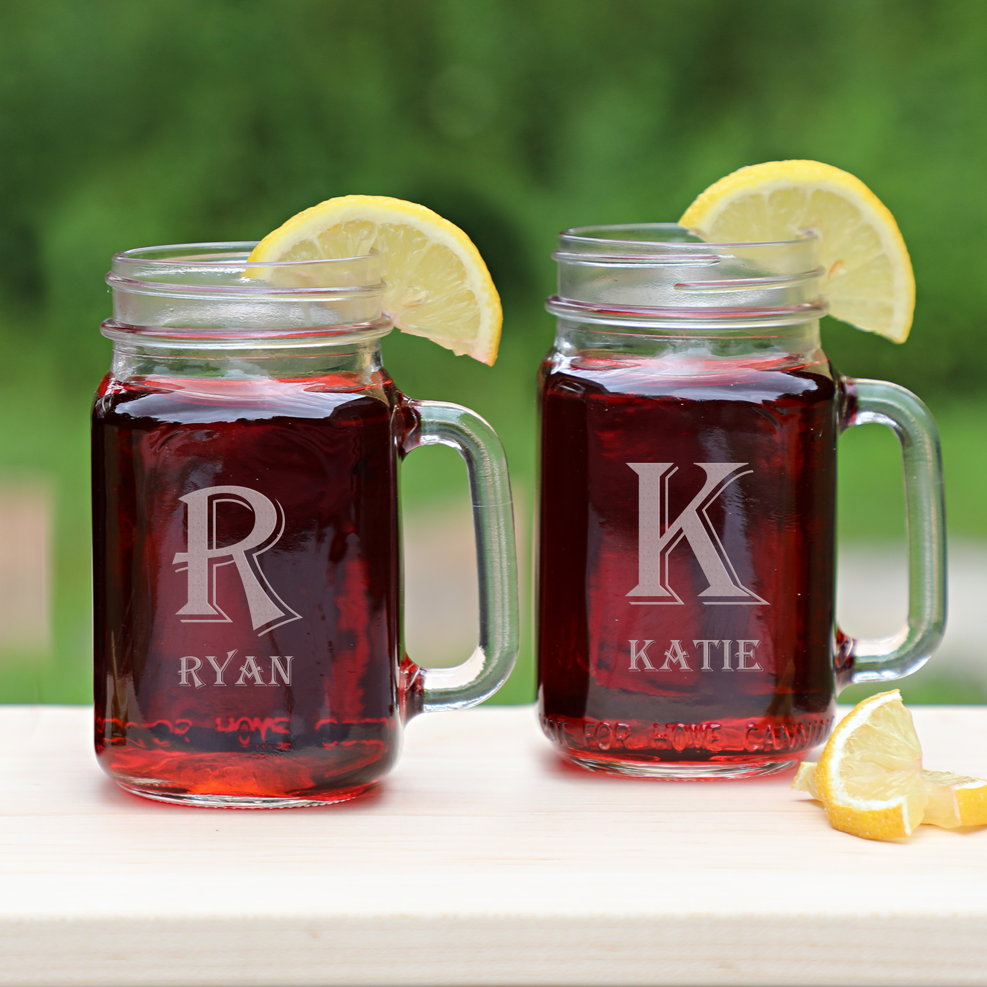 Personalized Engraved Mason Jar Mug With Monogram Design sold Individually  