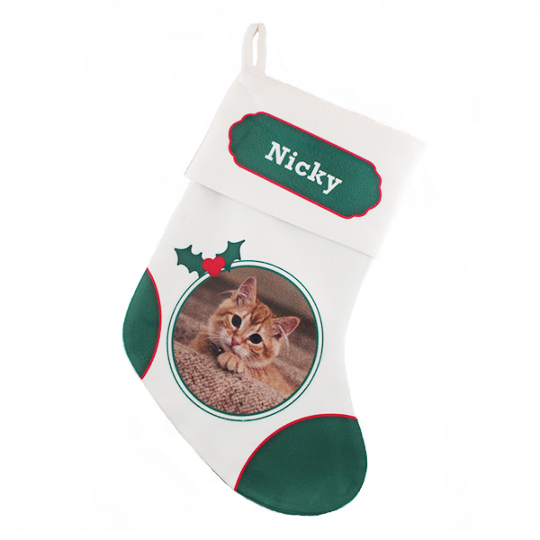 Holiday Photo Personalized Cat Stocking | ForAllGifts