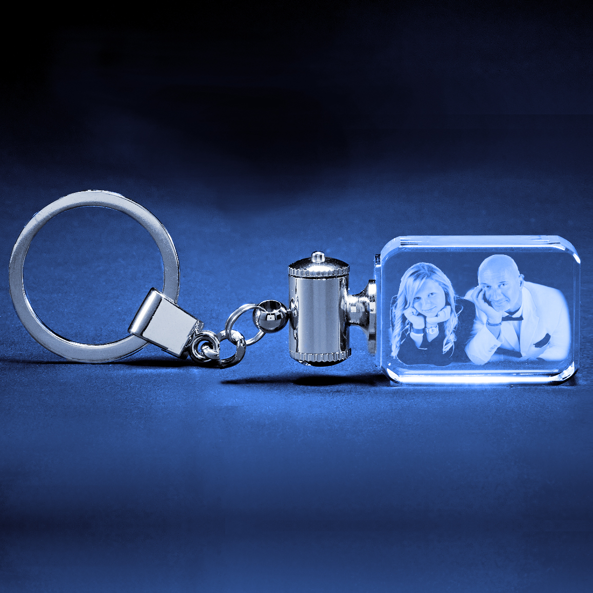 Keychain Rectangle Crystal with LED Light