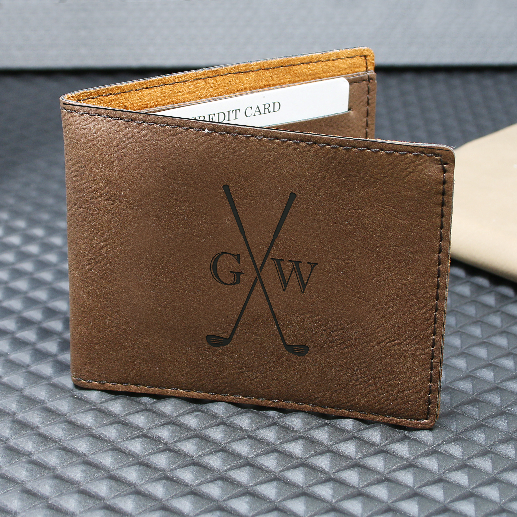 Personalized Black Bifold Golf Wallet